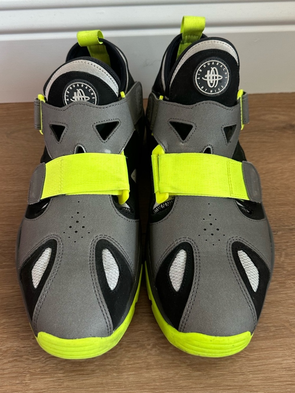 Nike Men's Athletic Shoes in Gray, Black and Neon Yellow